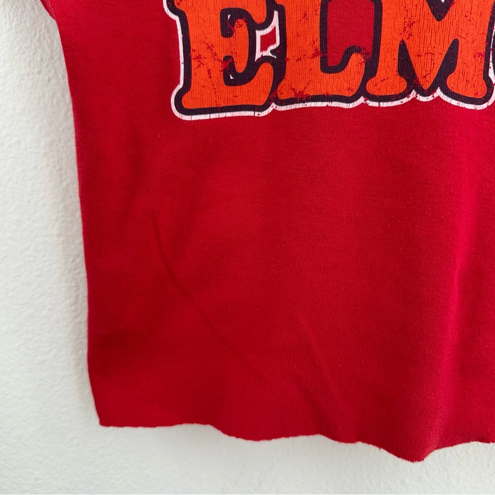 Red Elmo Off the Shoulder Cropped Tee - Picture 6 of 8